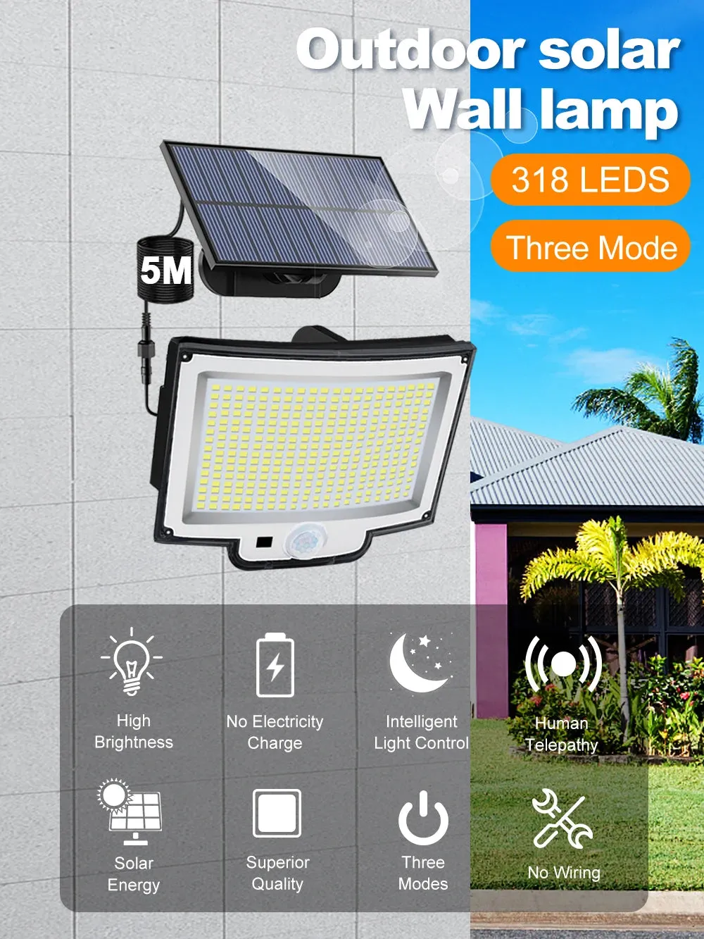 🌞 Solar Light Outdoor | 328/348 LED Super Bright Motion Sensor | IP65 Waterproof with 3 Lighting Modes for Garden, Wall & Patio