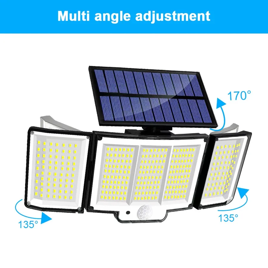 🌞 Solar Light Outdoor | 328/348 LED Super Bright Motion Sensor | IP65 Waterproof with 3 Lighting Modes for Garden, Wall & Patio