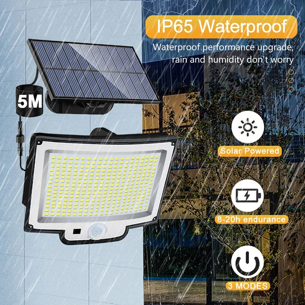 🌞 Solar Light Outdoor | 328/348 LED Super Bright Motion Sensor | IP65 Waterproof with 3 Lighting Modes for Garden, Wall & Patio