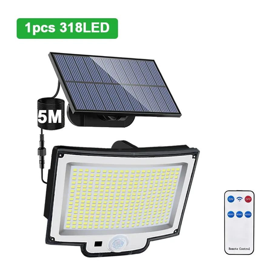 🌞 Solar Light Outdoor | 328/348 LED Super Bright Motion Sensor | IP65 Waterproof with 3 Lighting Modes for Garden, Wall & Patio