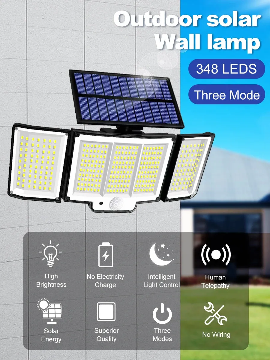 🌞 Solar Light Outdoor | 328/348 LED Super Bright Motion Sensor | IP65 Waterproof with 3 Lighting Modes for Garden, Wall & Patio