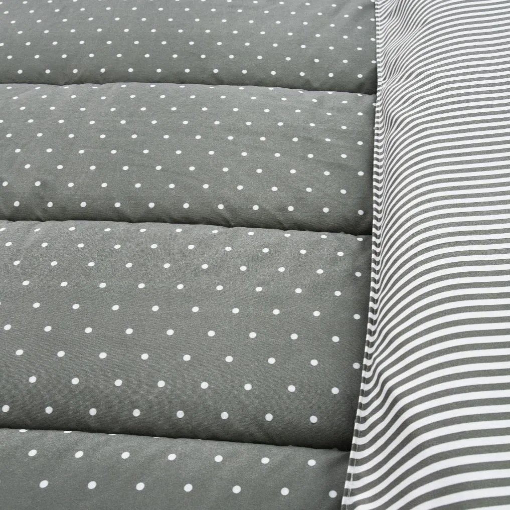 1 PC Single Comforter- Grey Polka