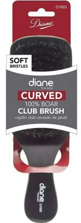 100% Boar Soft Curved Club Brush by Diane