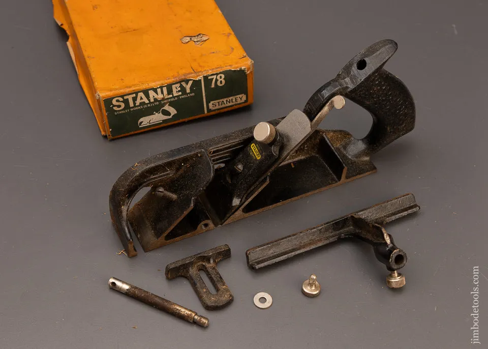 100% Complete STANLEY No. 78 Duplex, Rabbet, and Filletster Plane in Original Box -  112464