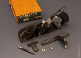 100% Complete STANLEY No. 78 Duplex, Rabbet, and Filletster Plane in Original Box -  112464