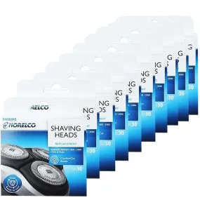 10x Philips Norelco SH30/52 Replacement Shaving Heads for S1150/81 / S3560/81 Models