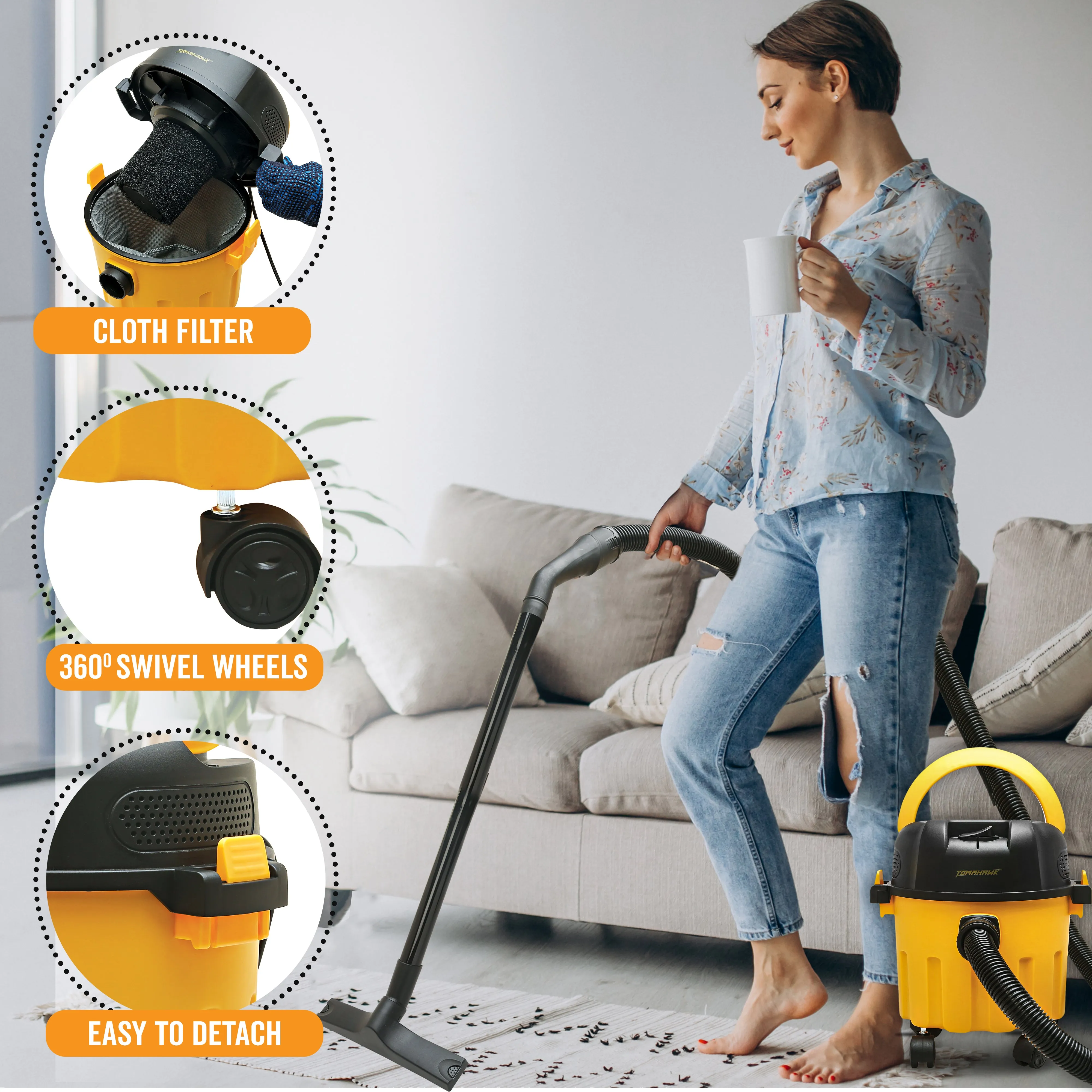 1200W 10L Wet & Dry Vacuum Cleaner T4446