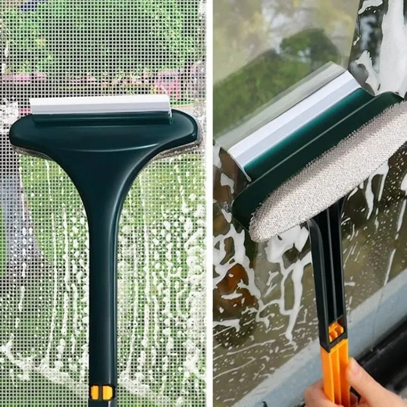 2 in 1 Mesh Cleaner Brush - Dry and Wet Dual-use Household Cleaning Dust Brush Window Cleaning Tool