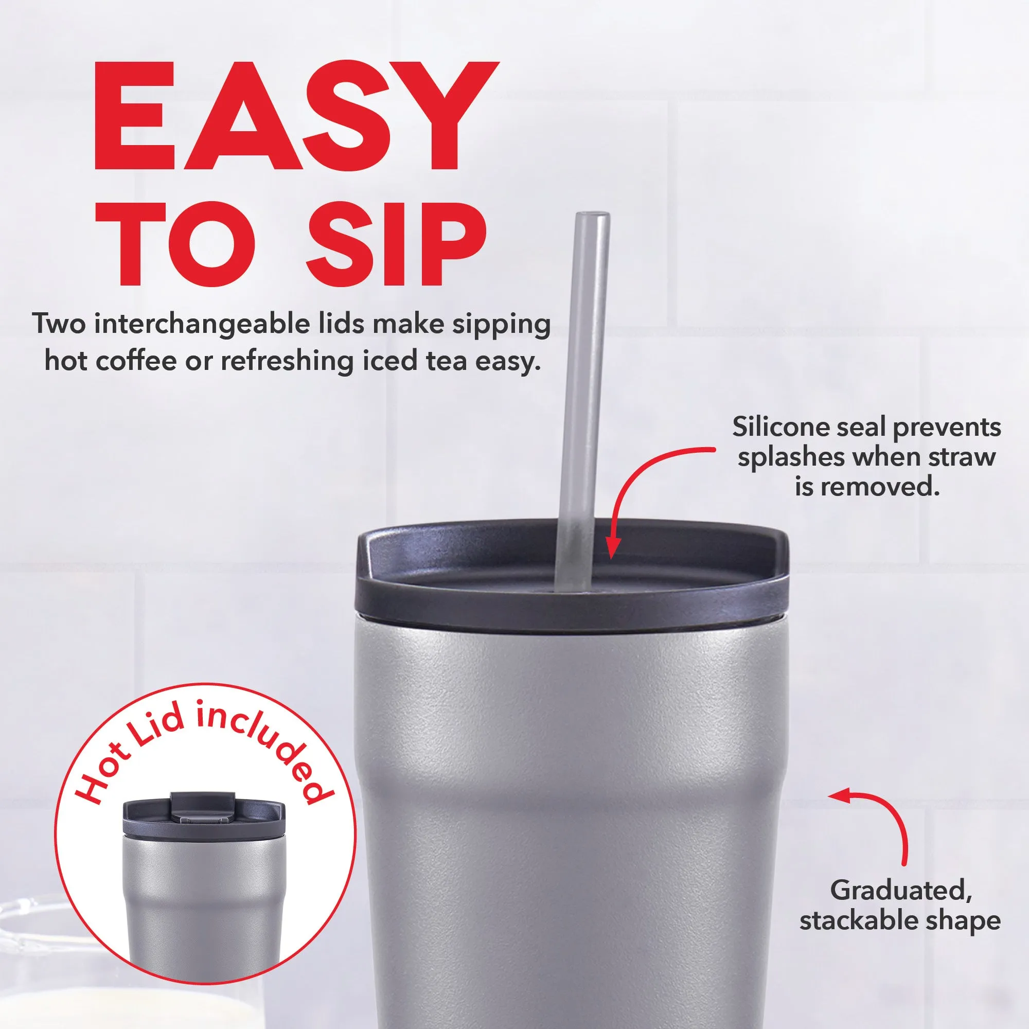 2-in-1 Spill-Proof Insulated Tumbler