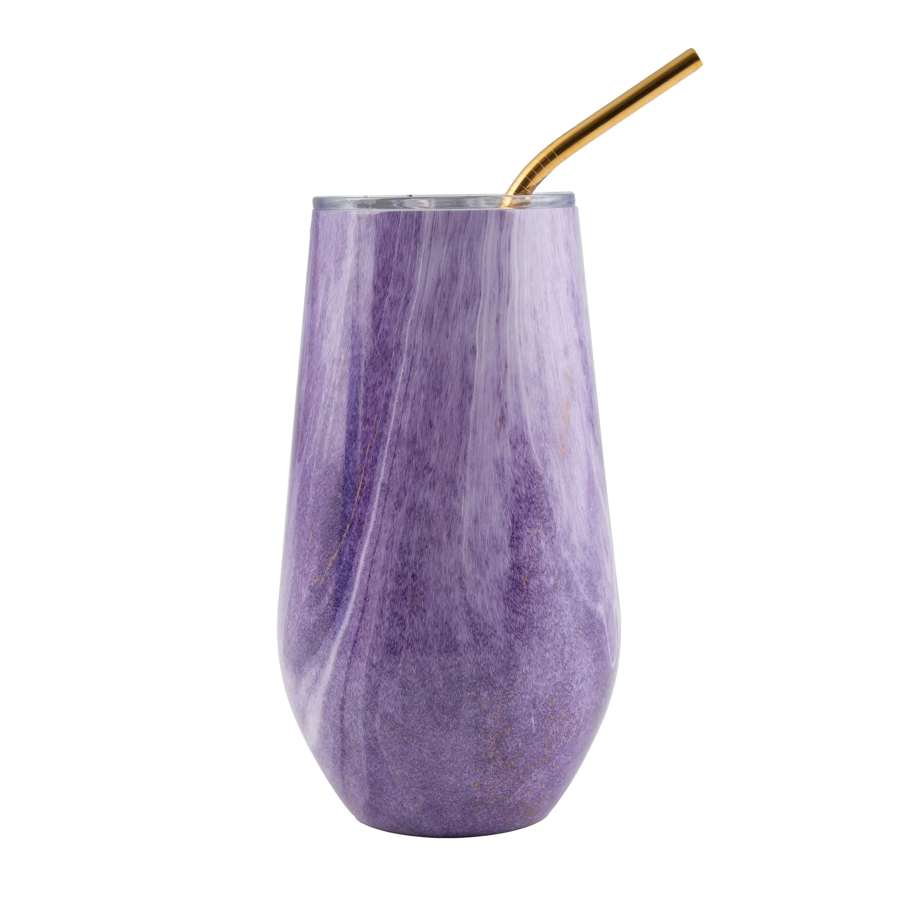 2 Pack of Amethyst Purple Geode Straw Tumblers