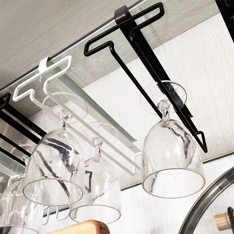 2 Pack Under Cabinet Stemware Holder - Black