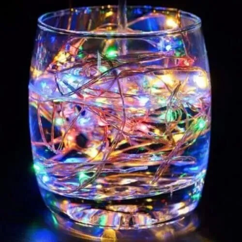 20 Battery Operated LED String Lights on Copper Wire Christmas Tree Lights (Blue)