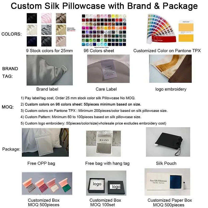 25 Momme Silk Pillowcase - Hidden zip - King size - custom and wholesale