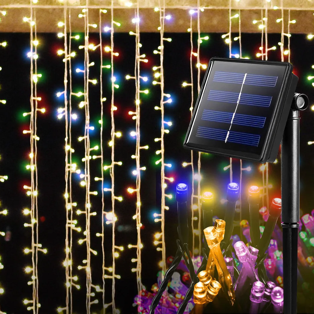 25M 200 LED Bulbs String Solar Powered Fairy Lights Garden Christmas Decor - Multicolour