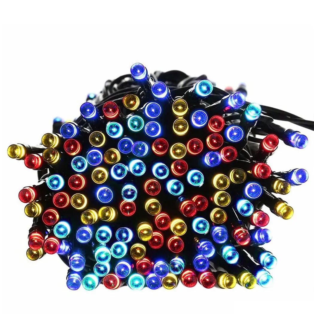 25M 200 LED Bulbs String Solar Powered Fairy Lights Garden Christmas Decor - Multicolour