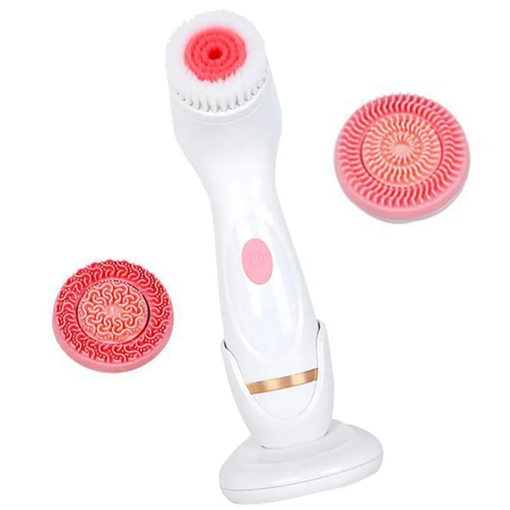 3 in 1 Waterproof Exfoliating Facial Cleansing Brush - Battery Powered