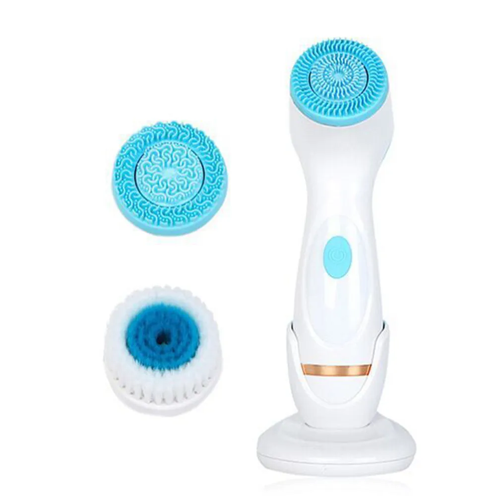 3 in 1 Waterproof Exfoliating Facial Cleansing Brush - Battery Powered