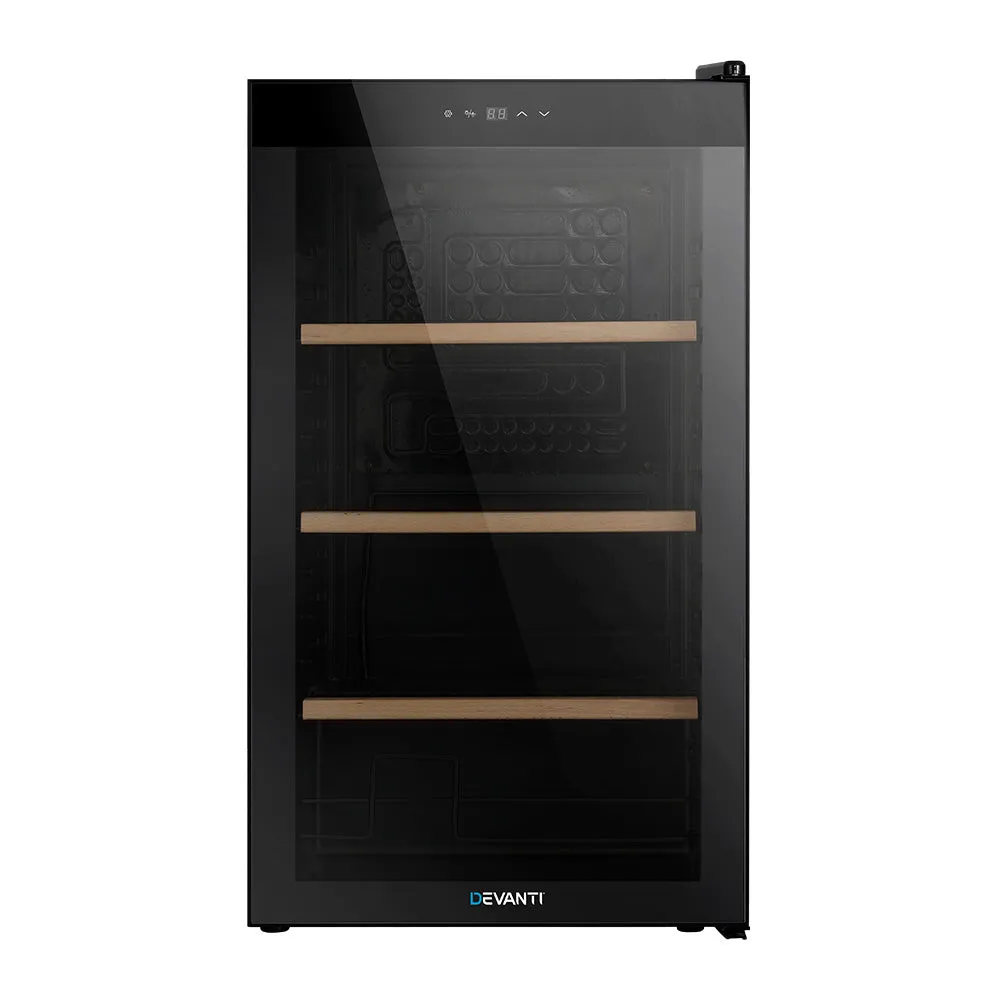 34-Bottle Wine Cooler, UV-Resistant Glass, Devanti