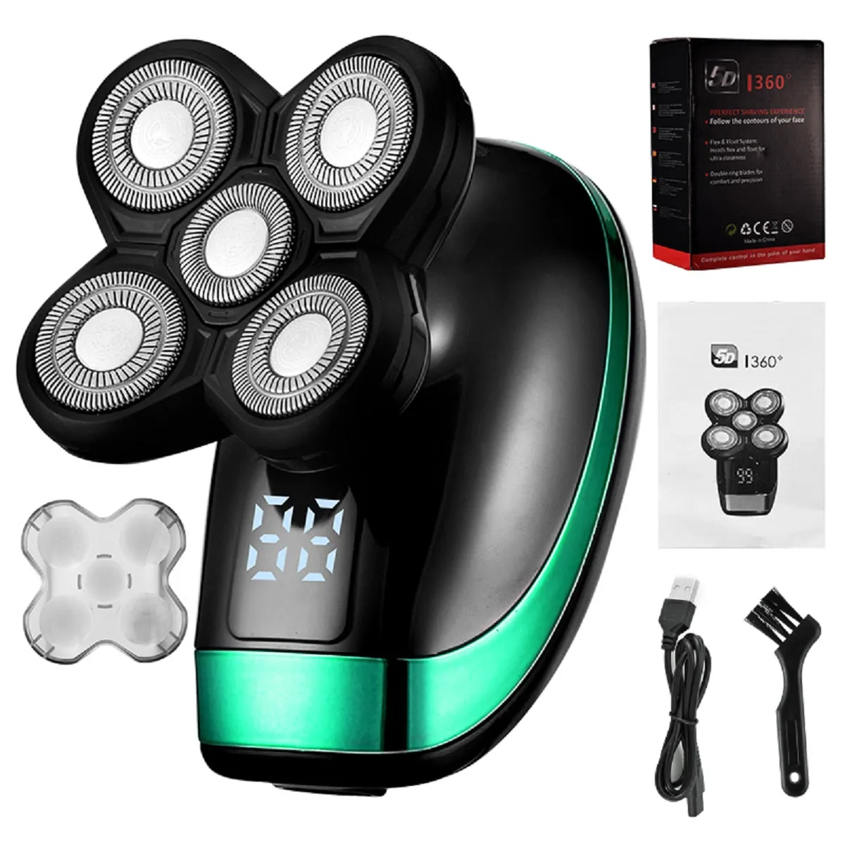 4D Men's Rechargeable Bald Head Electric Shaver