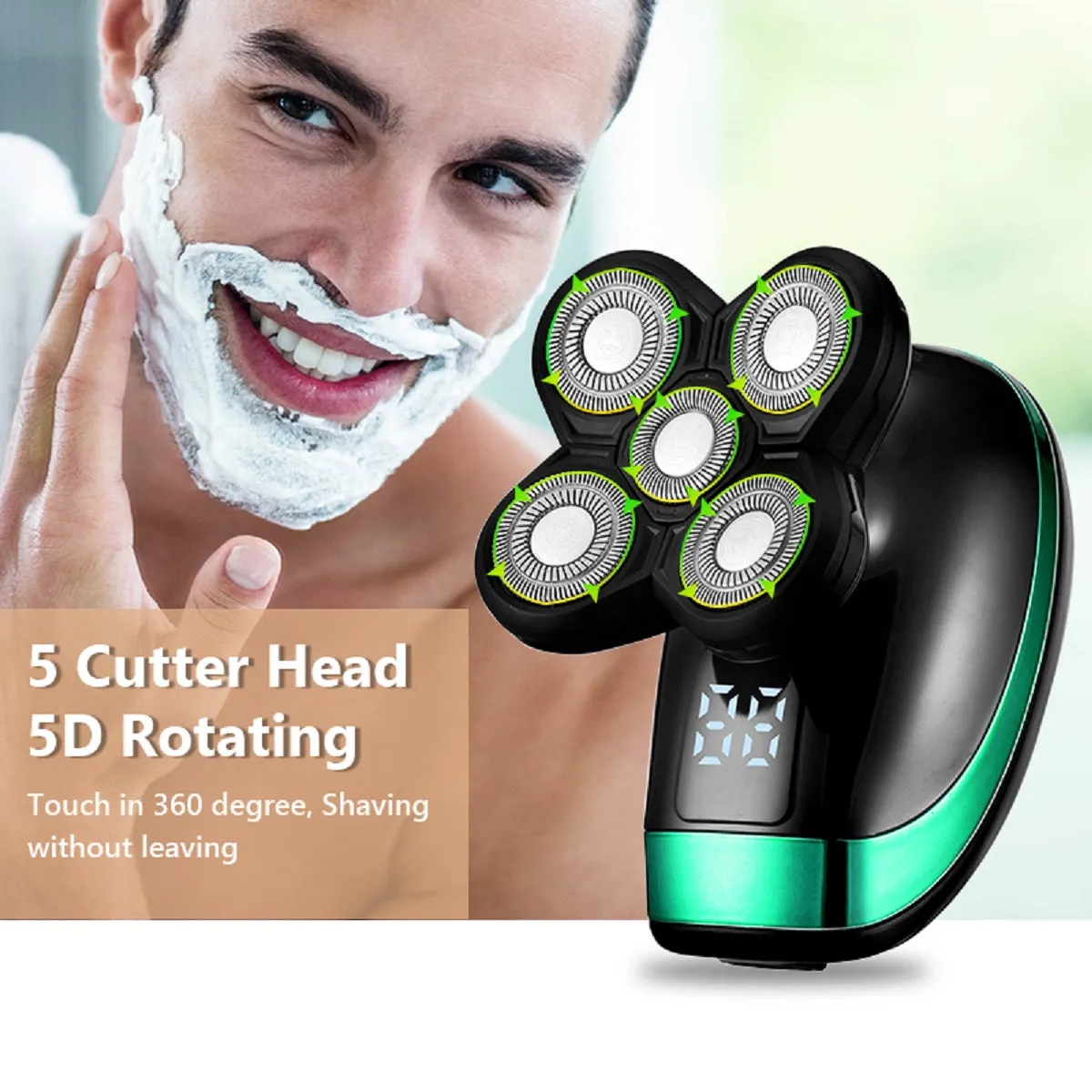 4D Men's Rechargeable Bald Head Electric Shaver