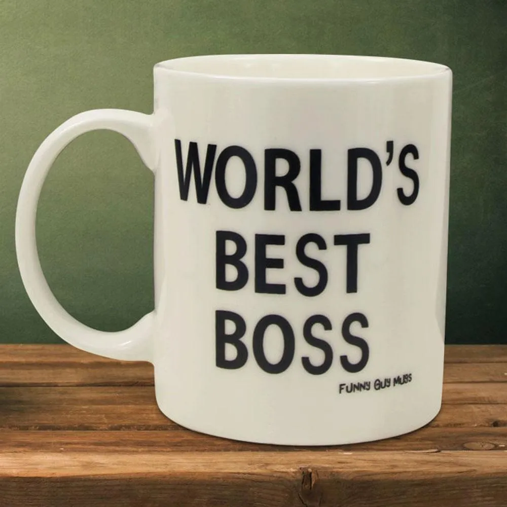 4Pieces World's Best Boss Cups Classic White Ceramic Coffee Mugs Ceramic Cup And Mug Unique Travel Coffee Mugs