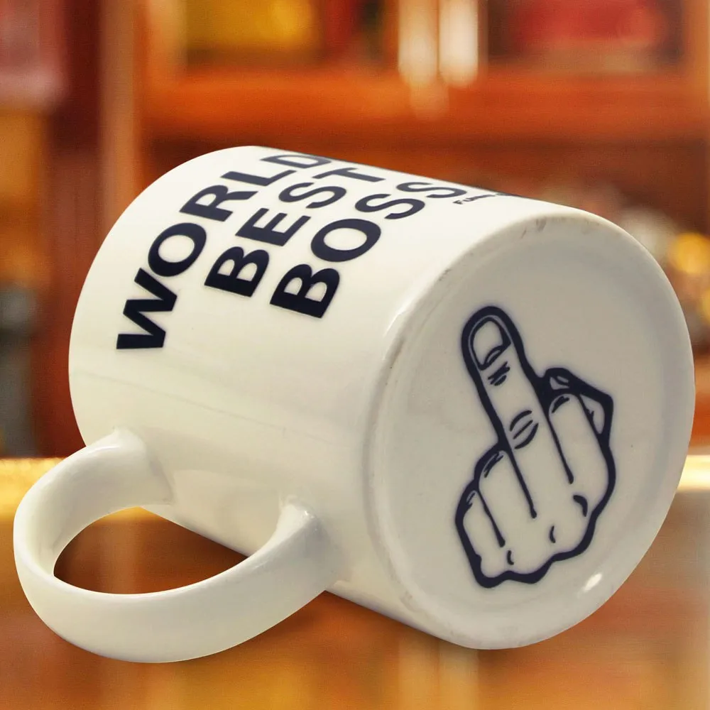 4Pieces World's Best Boss Cups Classic White Ceramic Coffee Mugs Ceramic Cup And Mug Unique Travel Coffee Mugs