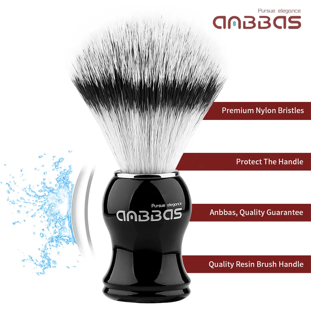 5IN1 Shaving Set Synthetic Brush & Bowl,3.5oz Soap, Black Holer with DE Razor