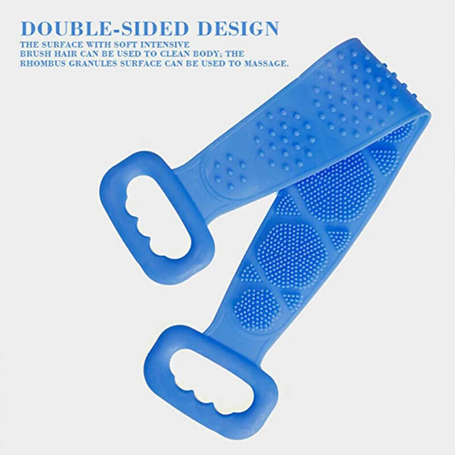 6637 Silicone Body Back Scrubber, Double Side Bathing Brush for Skin Deep Cleaning Massage.