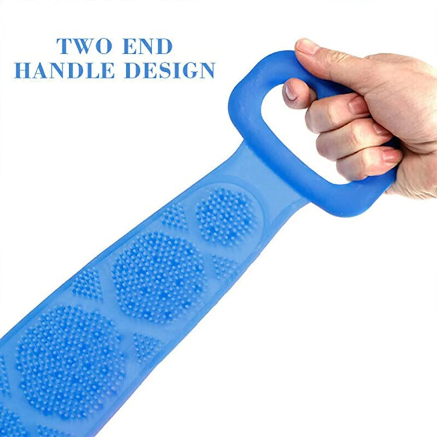 6637 Silicone Body Back Scrubber, Double Side Bathing Brush for Skin Deep Cleaning Massage.