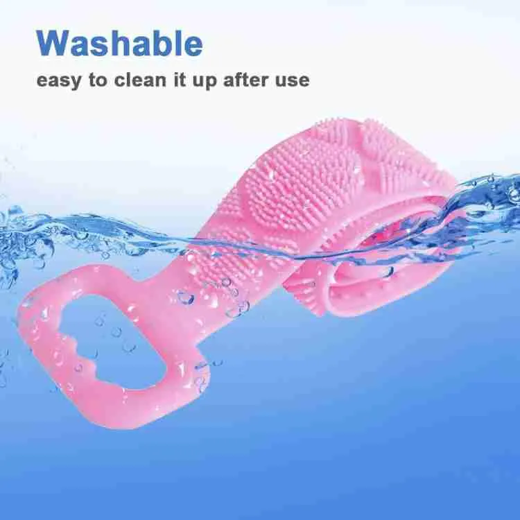 7275 Silicone Body Back Scrubber Double Side Bathing Brush for Skin Deep Cleaning, Scrubber Belt