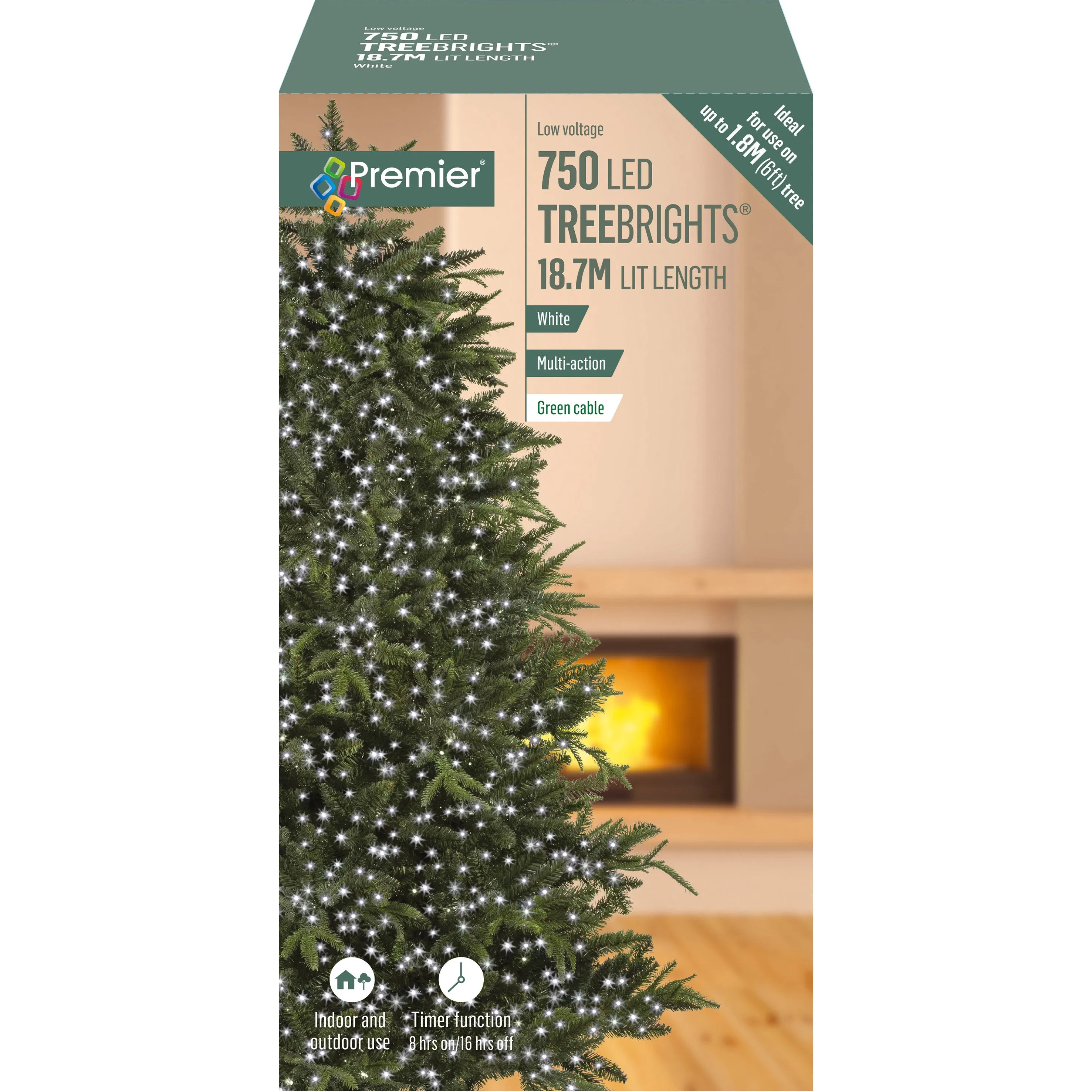 750 Multi Action LED TreeBrights Christmas Tree Lights - White