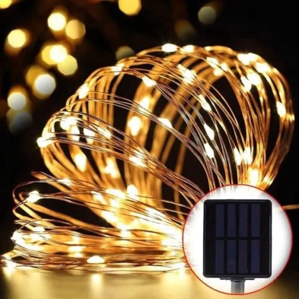 8 Modes Solar Light Crystal ball 5M/7M/12M/ LED String Lights Fairy Lights Garlands For Party /Outdoor Decoration/lawn decor