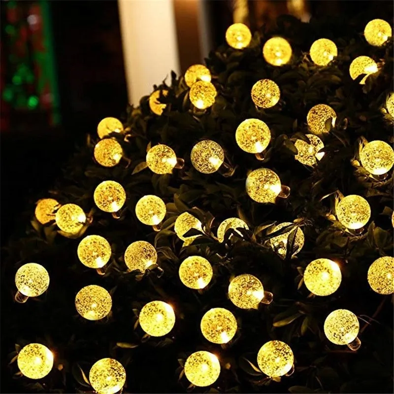 8 Modes Solar Light Crystal ball 5M/7M/12M/ LED String Lights Fairy Lights Garlands For Party /Outdoor Decoration/lawn decor