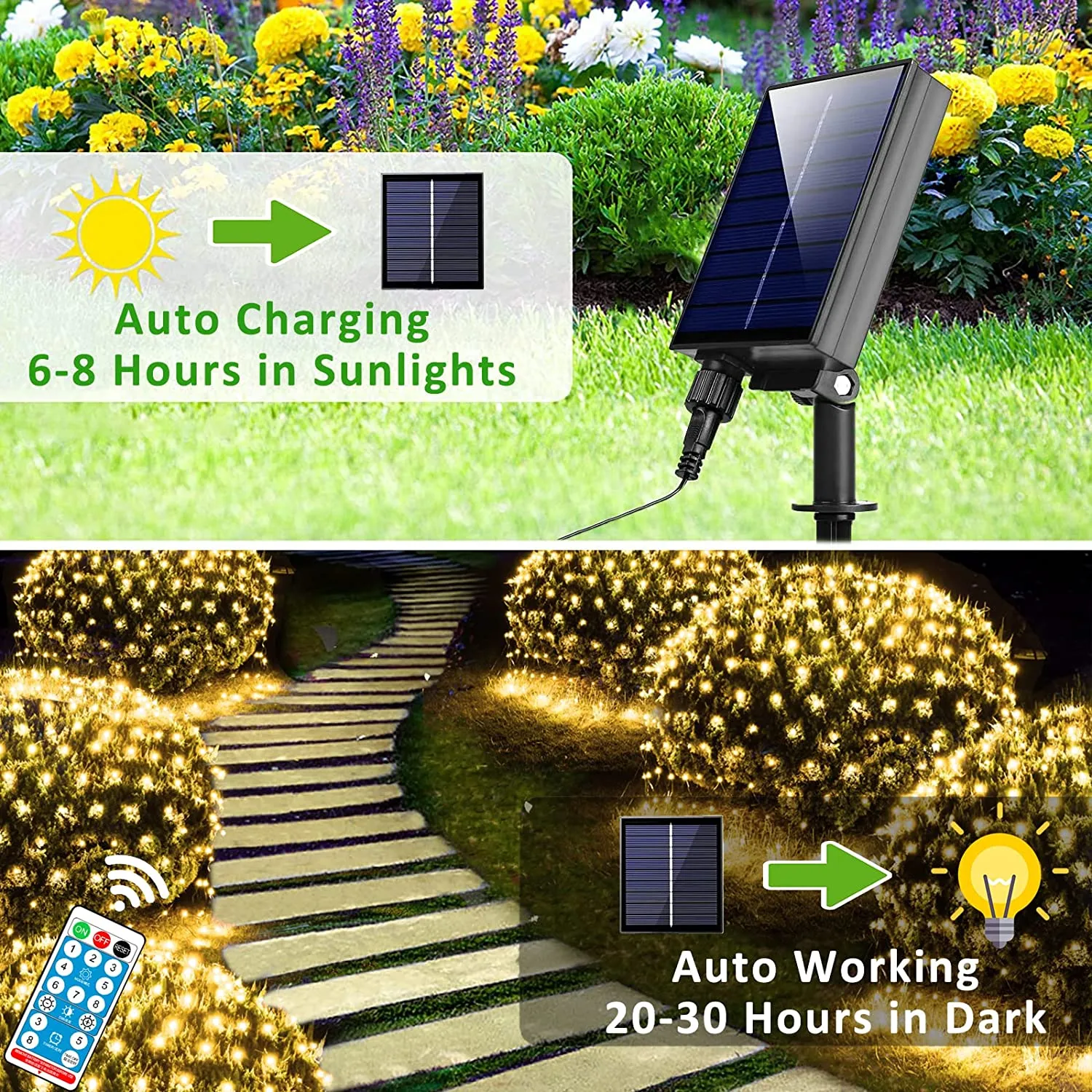 8 Modes Solar Power LED Net Curtain light Mesh Fairy String Light Christmas New Year Decoration Outdoor Waterproof Street Garland