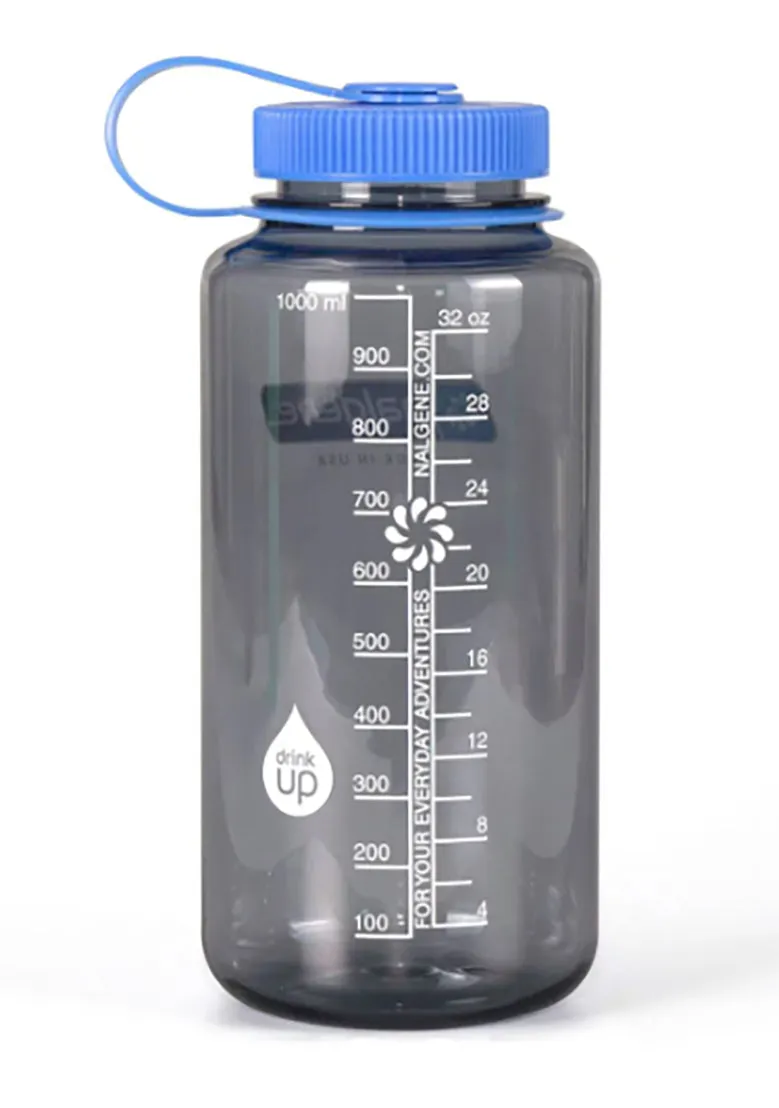 Able Co. 32 oz Nalgene Grey Wide Mouth Water Bottle.