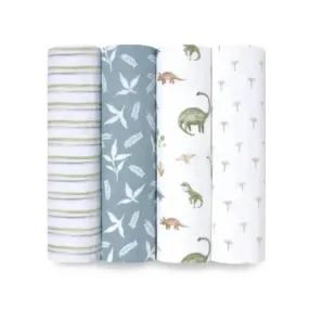 Aden   Anais - 4Pk Essential Dino Jungle Swaddle Blankets