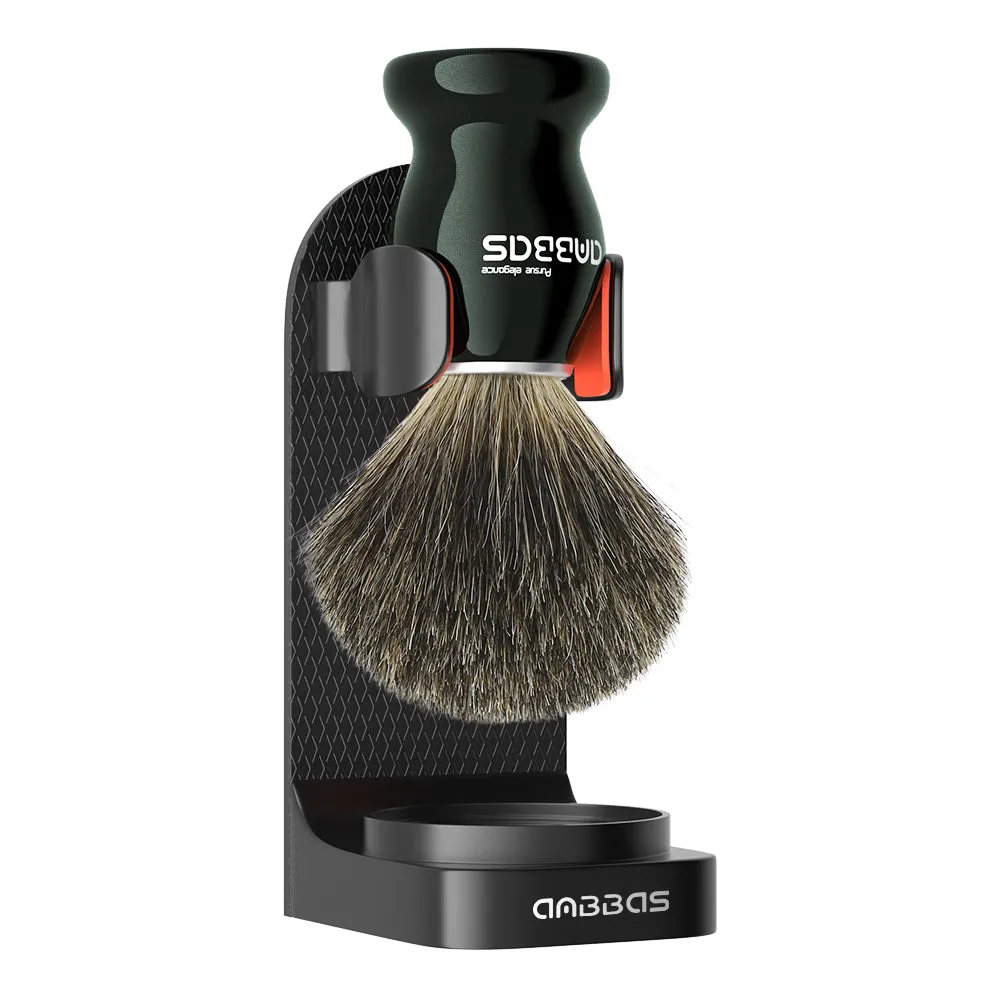 Anbbas Badger Shaving Brush with ABS Hanging Holder for Traditional Shave