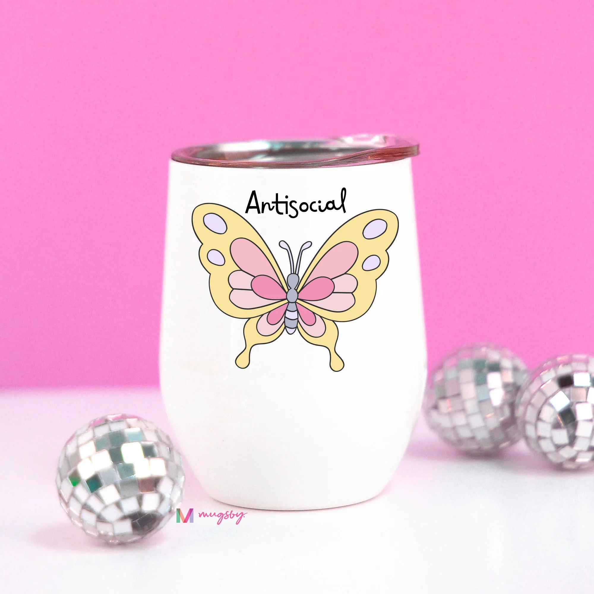 Antisocial Butterfly Wine Cup