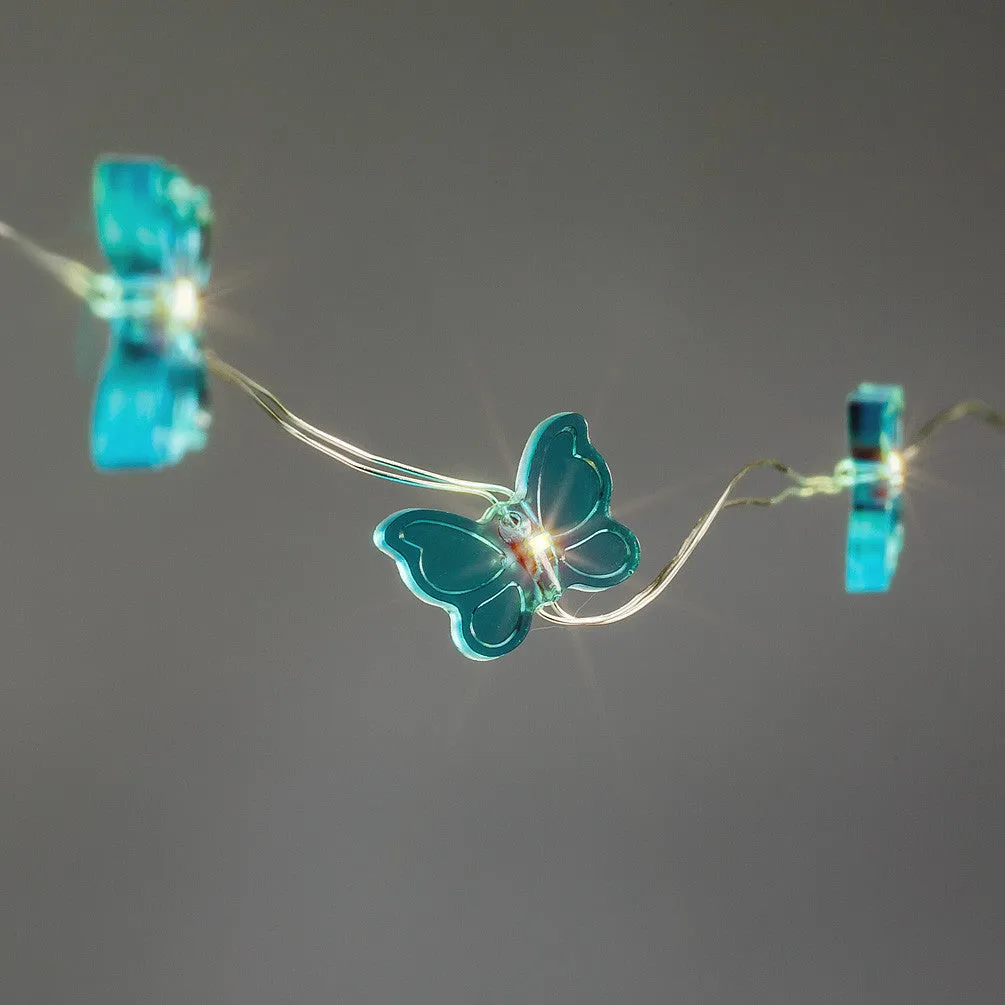 Aqua Blue Butterfly LED Light String