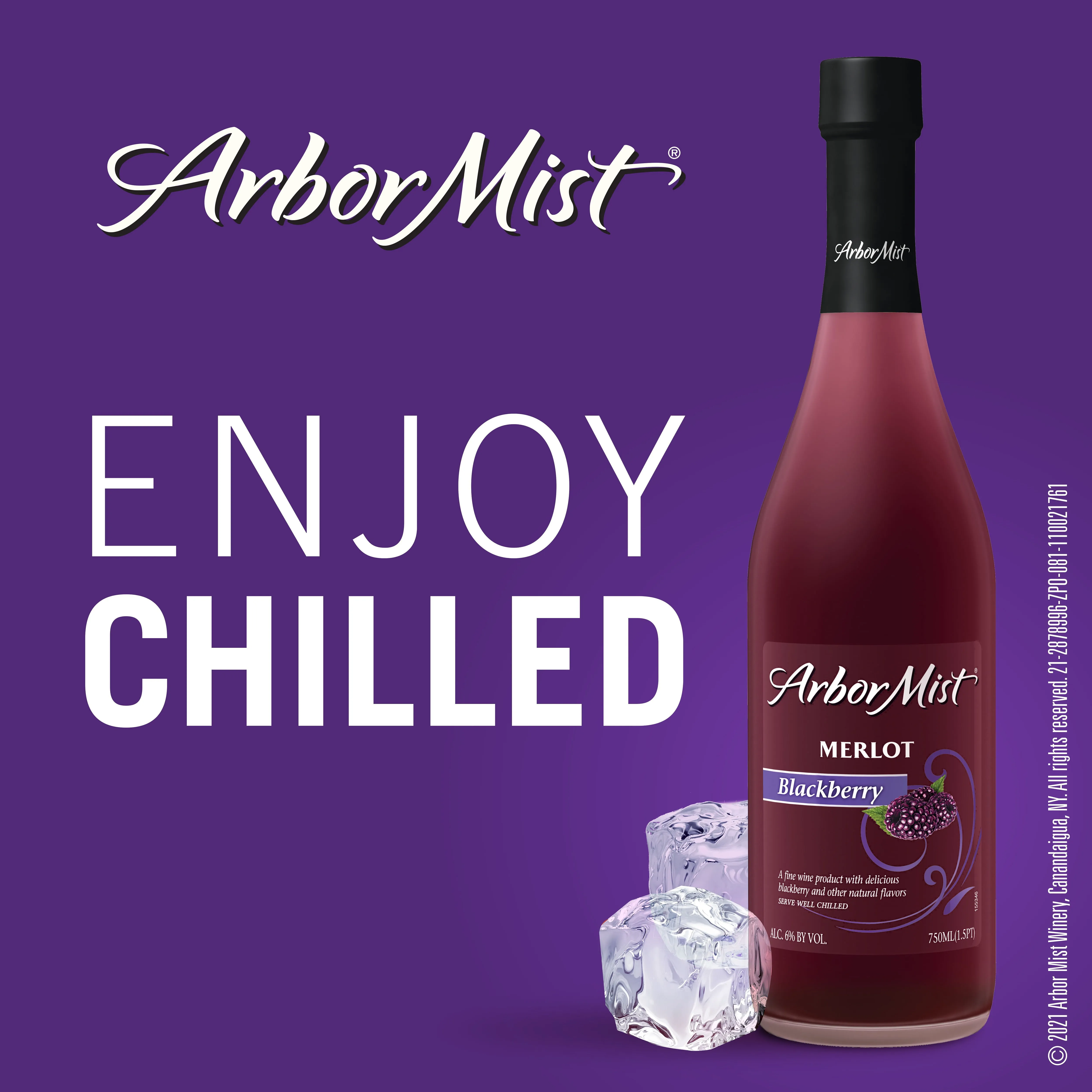 Arbor Mist Blackberry Merlot Sweet Red Wine, Fruit Wine, 750ml Glass Bottle