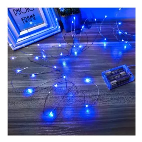 Ariceleo Led Fairy Lights Battery Operated, 4 Packs Mini Battery Powered Copper Wire Starry Fairy Lights for Bedroom, Christmas, Parties, Wedding, Centerpiece, Decoration (5m/16ft Blue)