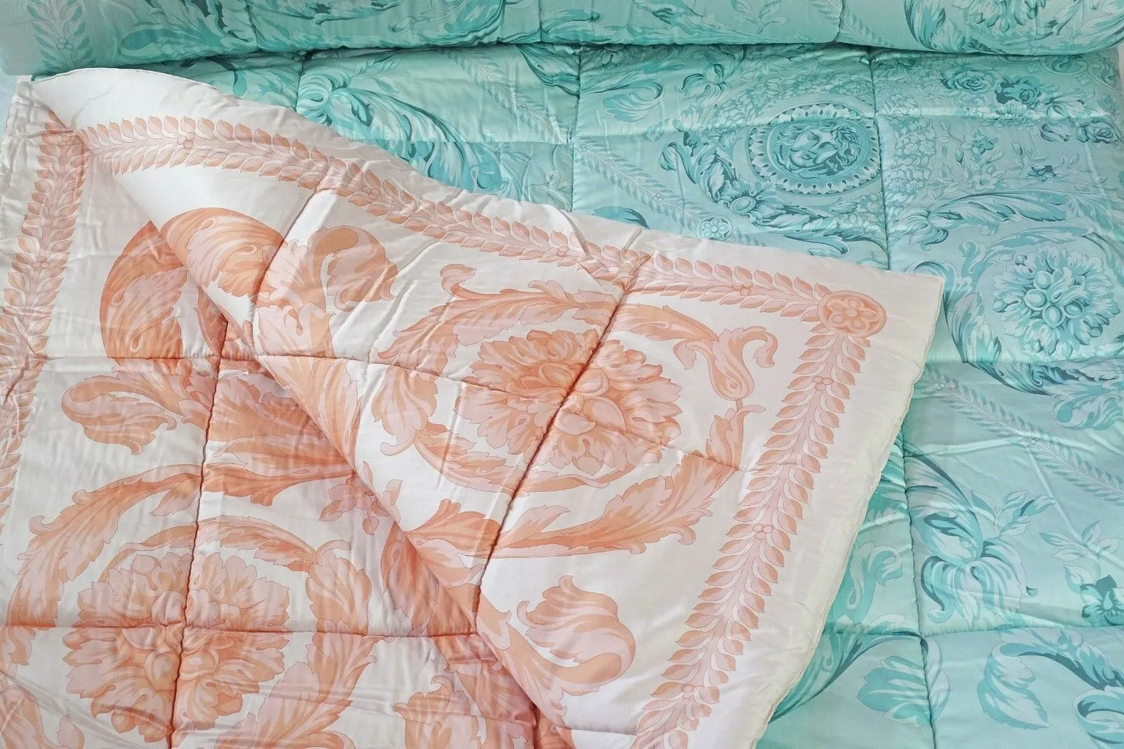 Atelier Versace Baroque Vanity Comforter - King Size - Rose Turquoise