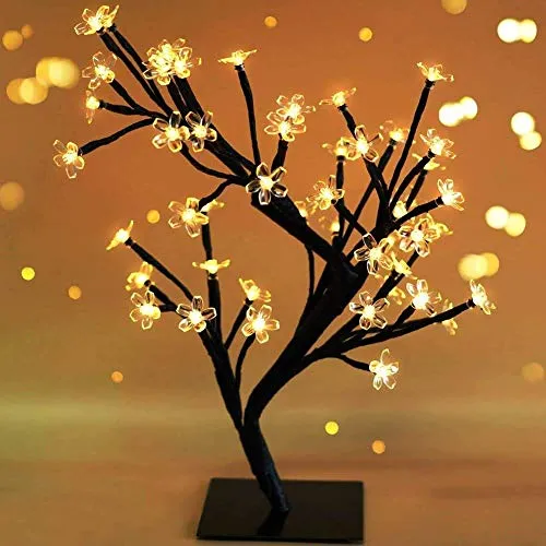 AtneP Lights 24 LED Tree for Diwali Christmas Home Decoration Festival Decor Lights 14x5 Inches Warm White