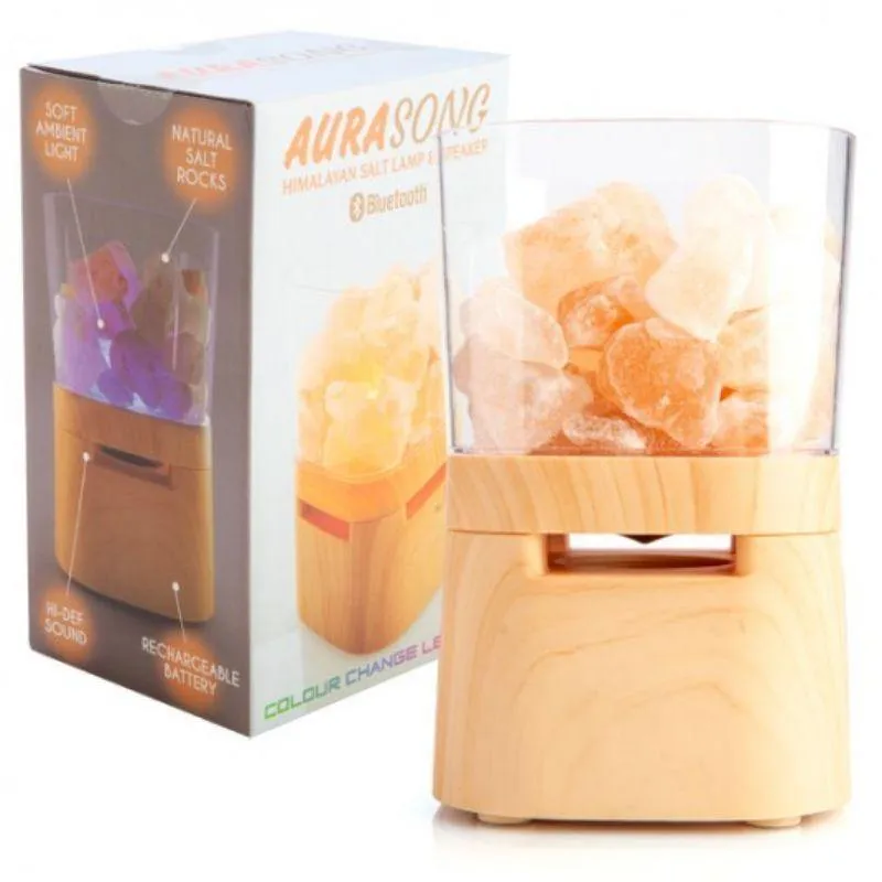 AuraSong Himalayan Salt Lamp & Speaker - 14.5cm x 12cm x 23.5cm