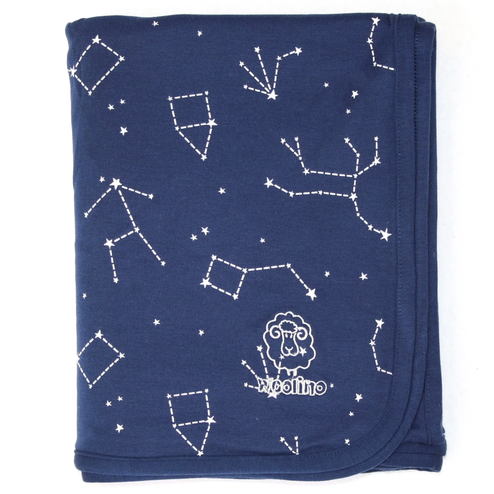 BABY Blanket, 4 Season Stroller Merino Wool & Organic Cotton Blanket, 40" x 31.5", Nightsky