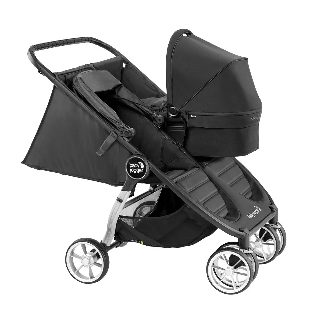 Baby Jogger City Mini GT2 Double Pushchair   Carrycot Bundle - Opulent Black