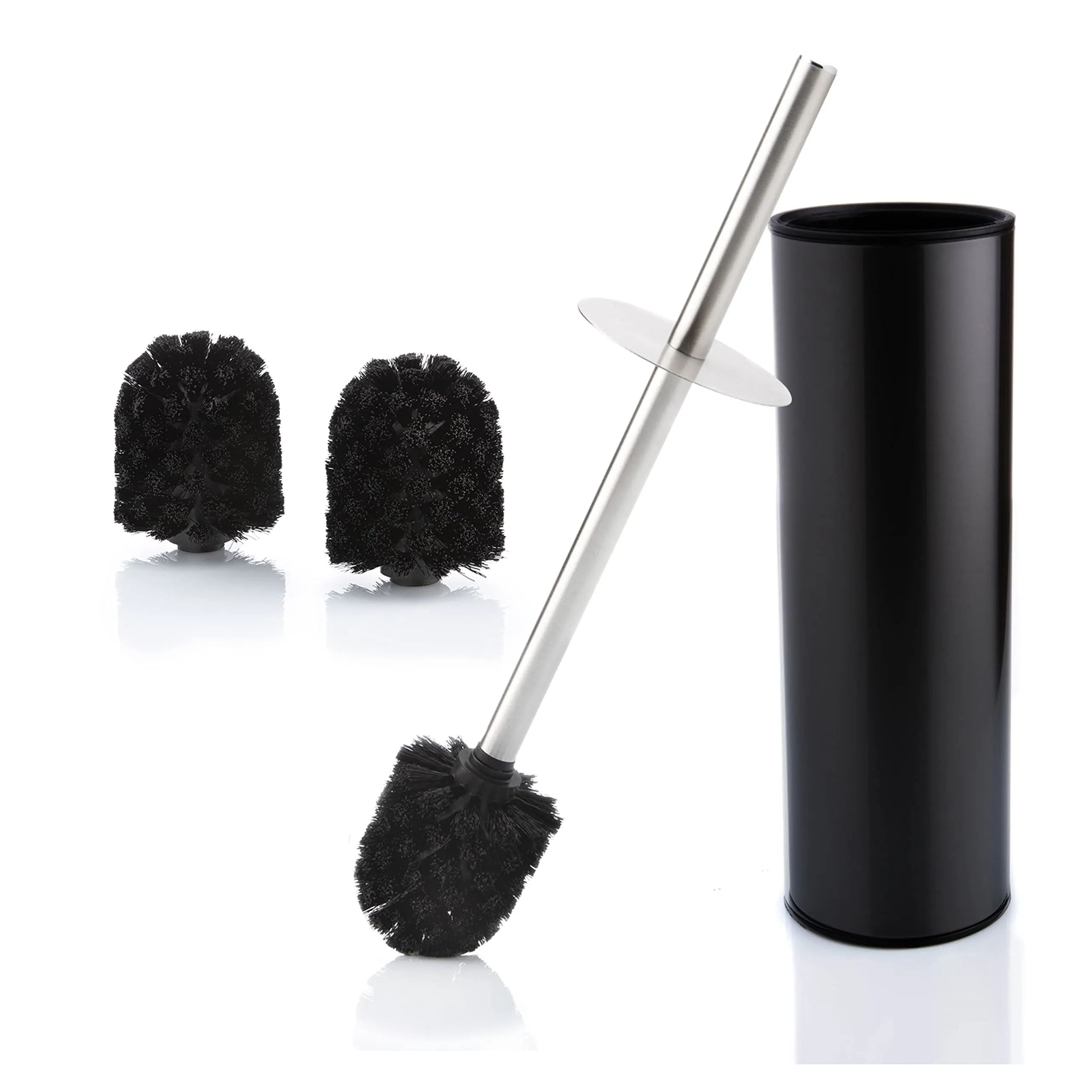 Bamodi Toilet Brush with Holder - Free Standing Stainless Steel Toilet Brushes Including 3