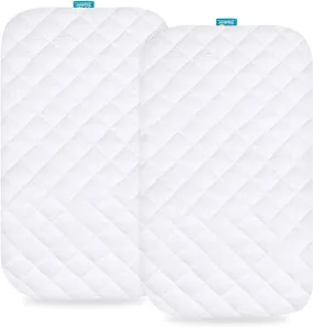 Bassinet Mattress Pad Cover - Fits Arm's Reach Mini Ezee 2 in 1 Co-sleeper Bassinet, 2 Pack, Bamboo, Waterproof