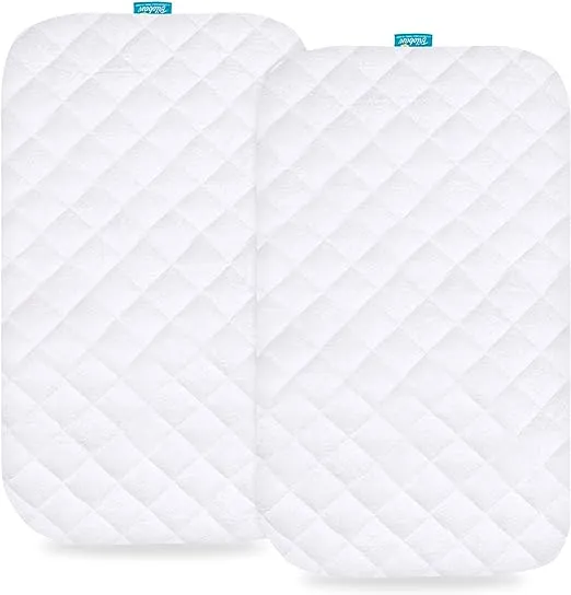 Bassinet Mattress Pad Cover - Fits Cuddor Bedside Bassinet, 2 Pack, Bamboo, Waterproof