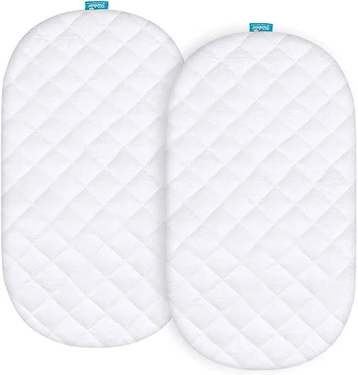 Bassinet Mattress Pad Cover - Fits Safety 1st Nap and Go Rocking Bassinet, 2 Pack, Bamboo, Waterproof